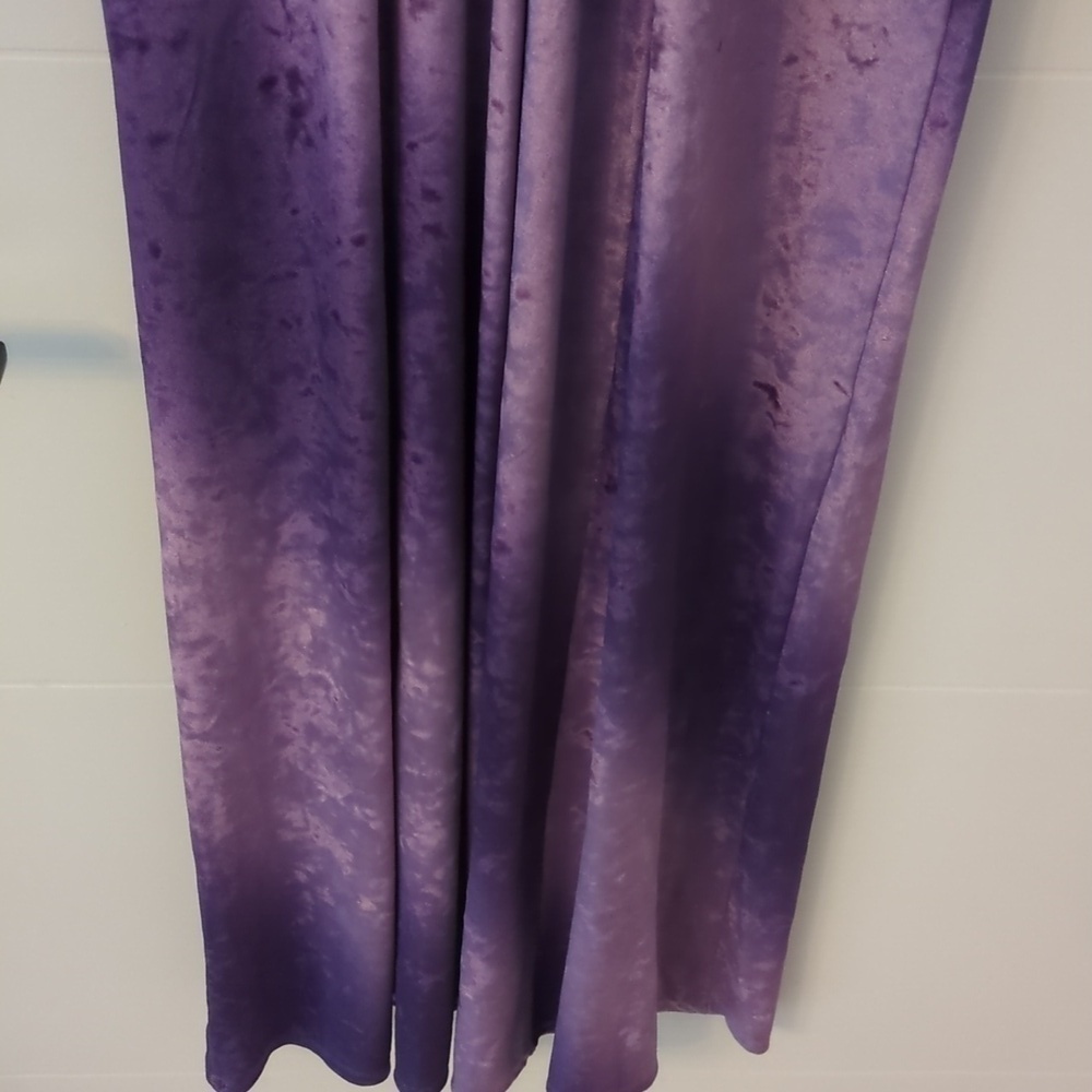 Free people purple velvet maxi dress neck embroidered boho style - Picture 10 of 11